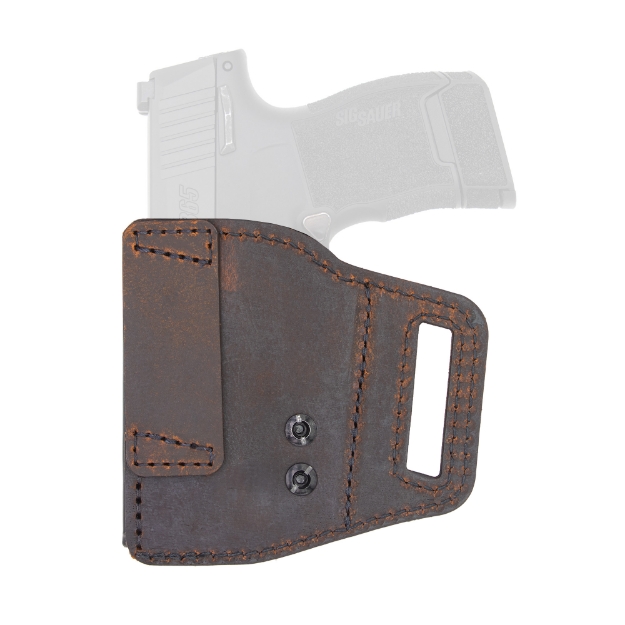 Picture of Versacarry V-Slide - Belt Slide Holster - Right Hand - Fits Sig P365XL - Distressed Leather and Polymer - Brown VSL211365XL