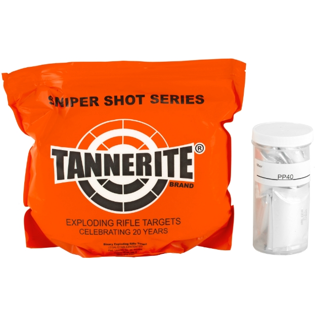 Picture of Tannerite Sniper Shot - (4) 5lb. - (40) Target Pouches - (1) mixing jar - (1) prepacked silver catalyst - (1) earplugs PP40