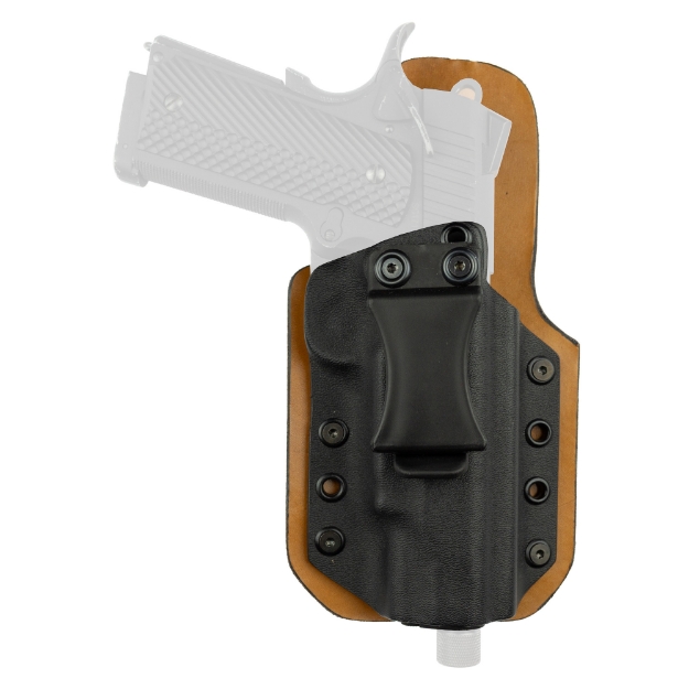 Picture of Tagua KYDEX LEATHER IWB HOLSTER - Inside Waistband Holster - Fits Springfield 3" Hellcat - Leather/Kydex Construction - Black and Brown - Right Hand VENTURER-1080