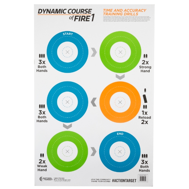 Picture of Action Target GS-DCFIRE1 - Game Series - Dynamic Course Of Fire 1 Target - Blue/Green/Orange - 23"x35" - 100 Per Box GS-DCFIRE1-100