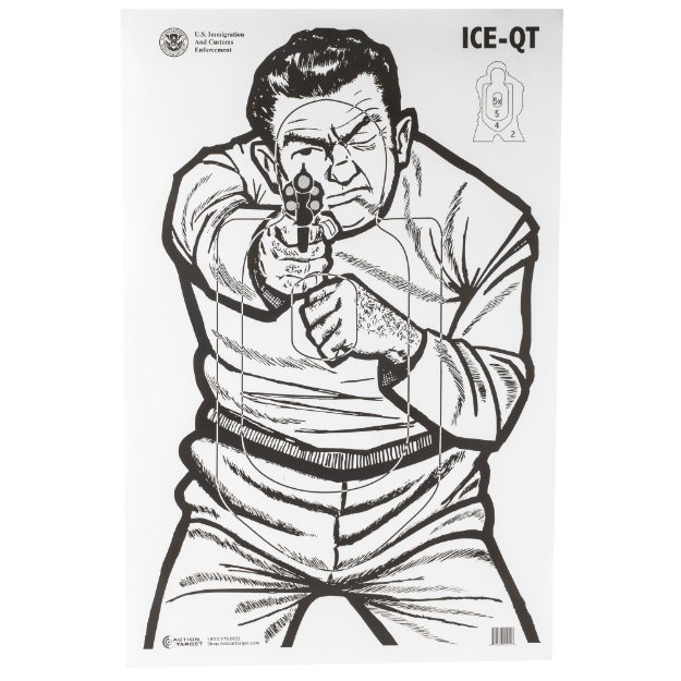 Picture of Action Target ICE-QT - Immigration And Customs Enforcement Target - 2009 Version - Ivory/Black - 23"x35" - 100 Per Box ICE-QT(2009)-100