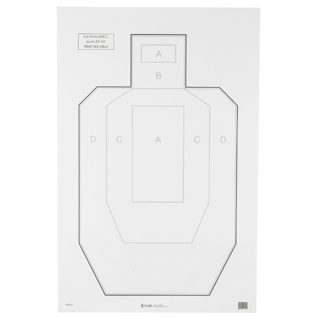 Picture of Action Target IPSC-P - Official USPSA/IPSC Practice Target - White/Black - 23"x35" - 100 Per Box IPSC-P-100