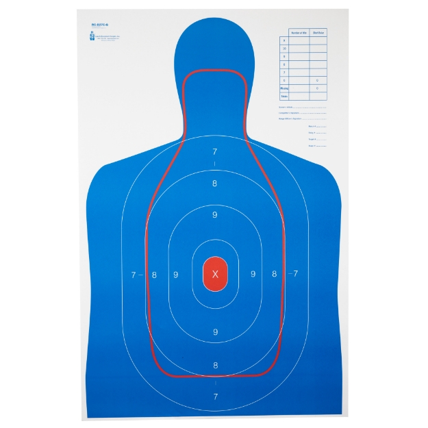 Picture of Action Target RC-B27E-Q - B-27E And FBI Q Combination Target - Blue/Red - 23"x35" - 100 Per Box RC-B27E-Q-100