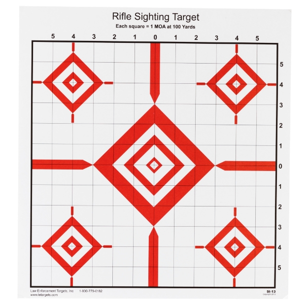 Picture of Action Target SI-13 - Advanced Rifle Sighting Target - 1.047 Inch Grid Pattern - Black/Red - 14"x15" - 100 Per Box SI-13-100