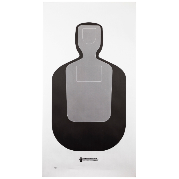 Picture of Action Target TQ-19 - Standard Qualification Target - 25-Yard Silhouette In Black And Gray - 24"x45" - 100 Per Box TQ-19-100