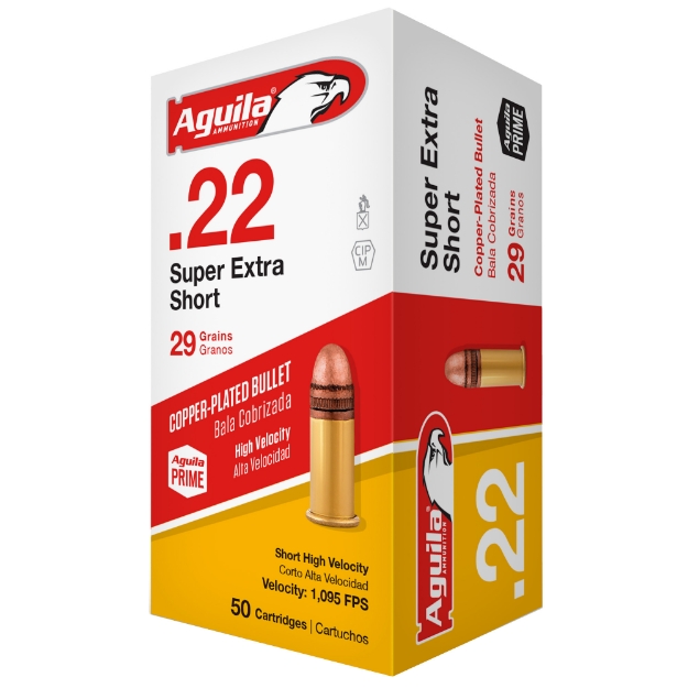 Picture of Aguila Ammunition Rimfire - Super Extra - 22 Short - 29 Grain - Copper-Plated Round Nose - High Velocity - 50 Round Box 1B220110