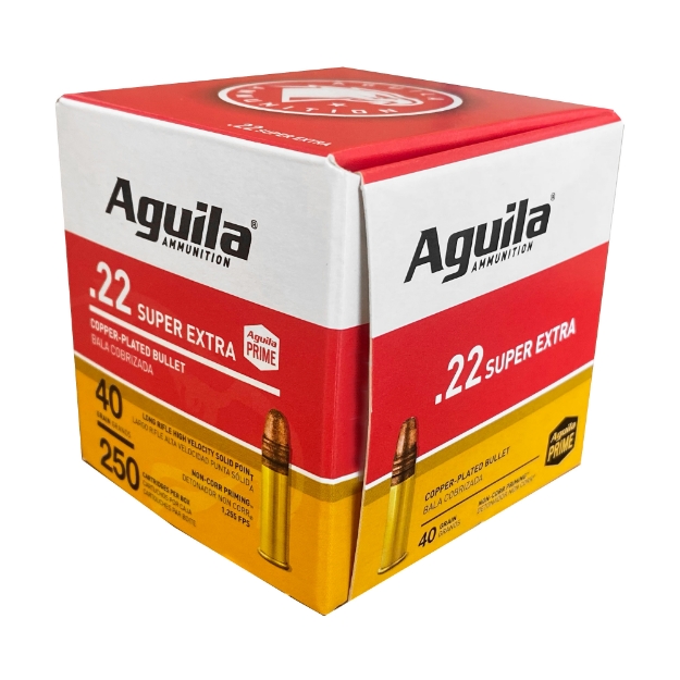 Picture of Aguila Ammunition Rimfire - 22 LR - 40Gr - Solid Point - Hi-Velocity - 250 Rounds Per Box 1B221100