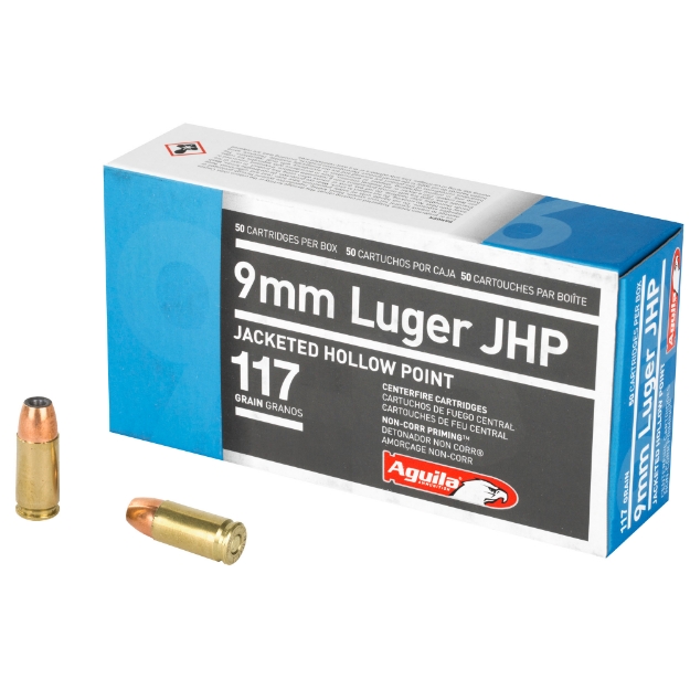 Picture of Aguila Ammunition Pistol - 9MM - 117Gr - Jacketed Hollow Point - 50 Round Box 1E092112