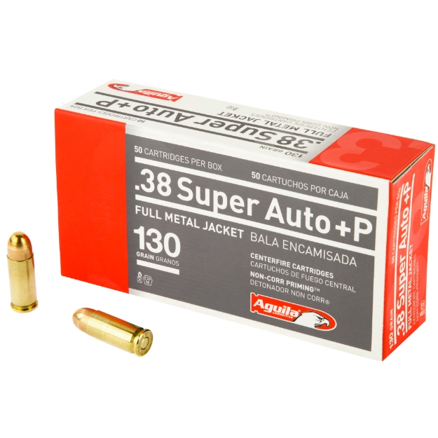 Picture of Aguila Ammunition Pistol - 38 Super AUTO + P - 130Gr - Full Metal Jacket - 50 Round Box 1E382112