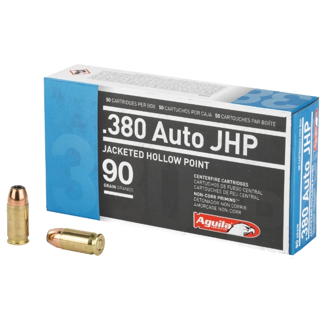 Picture of Aguila Ammunition Pistol - 380ACP - 90Gr - Jacketed Hollow Point - 50 Round Box 1E802112