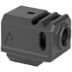 Picture of Agency Arms Gen3 Compensator - Features two chamber design-2 vertical ports and 2 side venting ports - Front sight hole - Two set screws with an Allen Wrench and a vial of Rockset are included in package - Compatible with the Glock 17/19/34 - Standard 1/2 x 28 thread pitch - Black finish 417-3-BLK