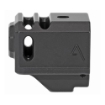 Picture of Agency Arms Glock 43 Compensator - Features two chamber design-2 vertical ports and 2 side venting ports - Front sight hole - Two set screws with an Allen Wrench and a vial of Rockset are included in package - Compatible with the Glock 43 - Standard 1/2 x 28 thread pitch - Black Finish 417-G43-BLK