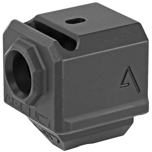 Picture of Agency Arms Gen3 Compensator - Features a single top venting port and a front sight hole - Two set screws with an Allen Wrench and a vial of Rockset are included in package - Compatible with the Glock 17/19/34 - Standard 1/2 x 28 thread pitch - Black finish 417S-G3-BLK