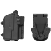 Picture of Rapid Force Rapid Force Level II Slim - Outside the Waistband Holster - Fits Glock 19/23/32/45 with Light - Quick Detach System - Polymer - Black - Right Hand R2-LB-0057-R-B-L1-D