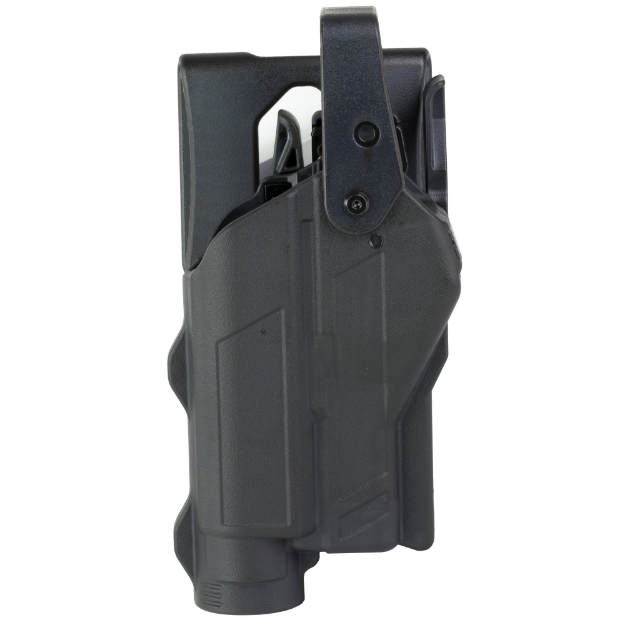 Picture of Rapid Force Rapid Force Duty Holster - Outside the Waistband Holster - Level 3 Retention - Fits Glock 19/19X/32/38/23 (Will Not Fit Gen 5 G23) with Light - Mid Ride - Right Hand - Polymer - Black RFS-0057-R-MB-9-D