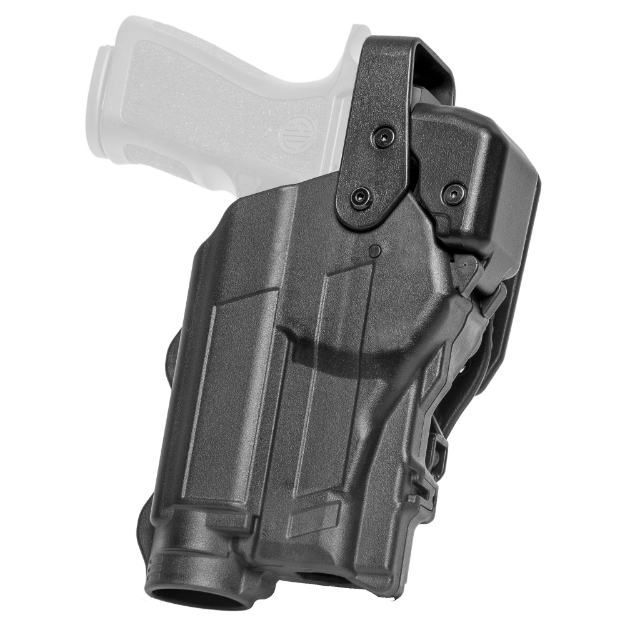 Picture of Rapid Force Rapid Force Duty Holster - Outside the Waistband Holster - Level 3 Retention - Fits Sig P320 with Light and Micro Red Dot Optic - Mid Ride - Right Hand - Polymer - Black RFS-0691-R-MB-100-D