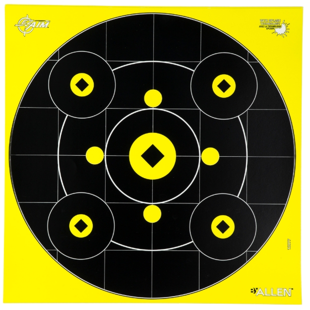 Picture of Allen EZ AIM Adhesive - Bullseye - 12" x 12" - 12 Pack - Black/Chartreuse 15577