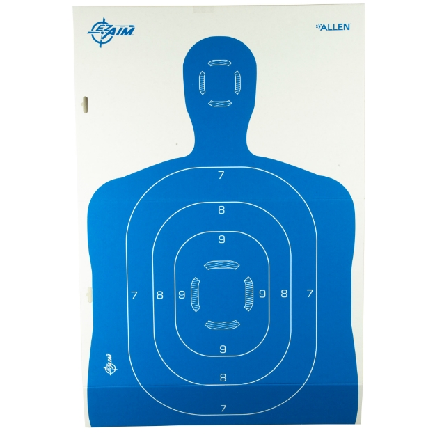 Picture of Allen EZ AIM Adhesive - Handgun Trainer - 12" x 18" - 5 Pack - Blue/White & Black/Orange 15579