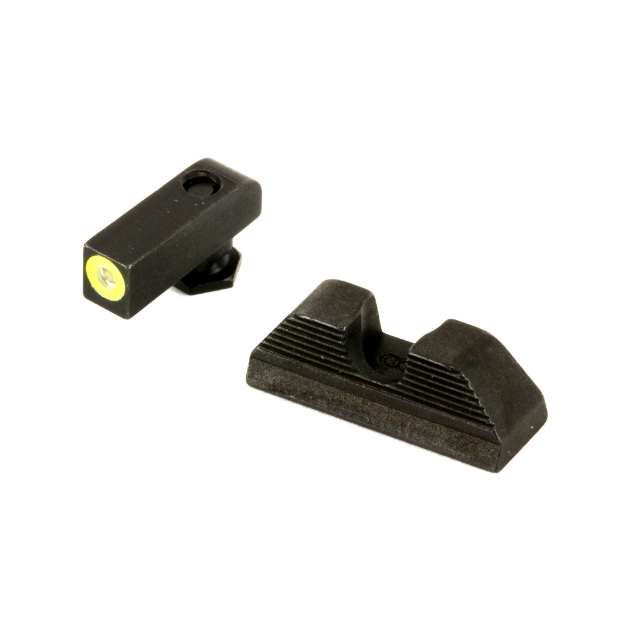 Picture of AmeriGlo UC - Sight - Fits Glock 42 and 43 - Green Tritium Lime Green Lumi Outline - Front Black Serrated - Round Notch Rear GL-352