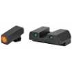 Picture of AmeriGlo Spartan Tactical Operator - Sight - Front/Rear - For Glock 42 and 43 - Green Tritium Orange Round Outline Front - Green Tritium Black Outline Rear GL-450