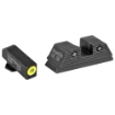 Picture of AmeriGlo Trooper - Sight - Fits Glock MOS - 17,19,22,23,24,26,27,33,34,35,37,38,39 Gen 1-4 - Green Tritium LumiLime Outline Front - Green Tritium Black Serrated Rear - Front/Rear GL-819