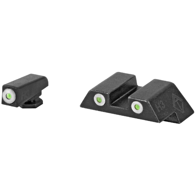 Picture of American Tactical Night Sights - For Glock Gen 1-4 - Gen 5 (excluding MOS versions): 17/19/22/23/24/26/27/33/34/35/37/38/39/42/43 - Green Lamps with White Rings ATINSGLOLF