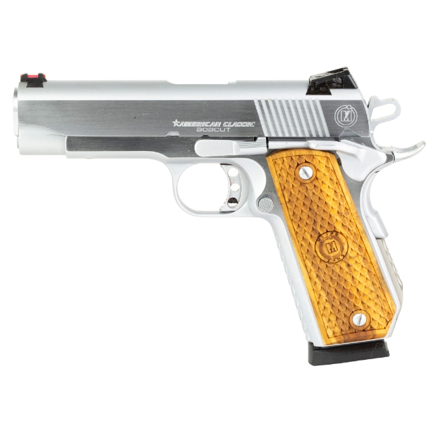 Picture of American Classic Bobcut - Semi-automatic - 1911 - Commander - 45ACP - 4.25" Barrel - Chrome Finish - Wood Grips - Novak-Style Sights - 1 Magazine - 8Rd 85644