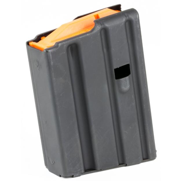 Picture of Ammunition Storage Components Magazine - 223 Rem - Fits AR-15 - 5Rd - Stainless - Black - Orange Follower 5-223-SS-BM-O-ASC